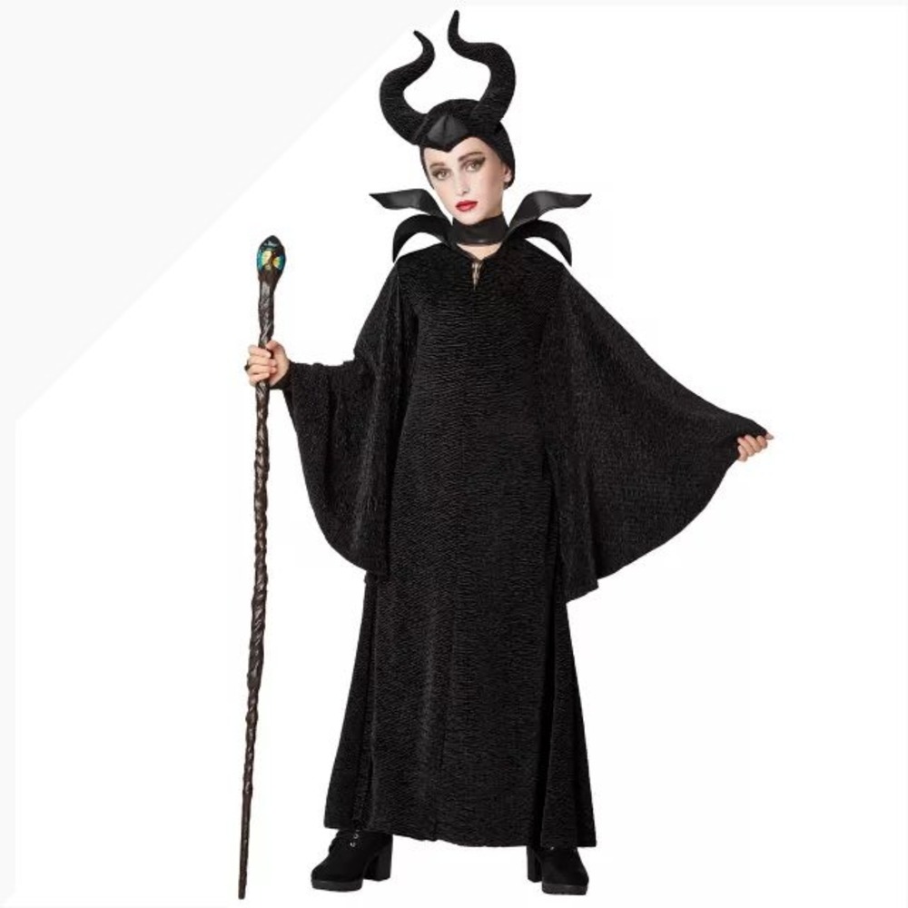 Disney Maleficent Costume Spirit Halloween Girls Medium 8-10 Dress Horns Choker